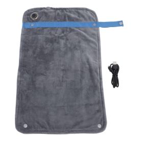 USB Heated Blanket with Temperature Control Mutipurpose Electric Heated Throw Warm Cozy Knee Heating Blanket Home Office Silver (Color: DARK GREY)